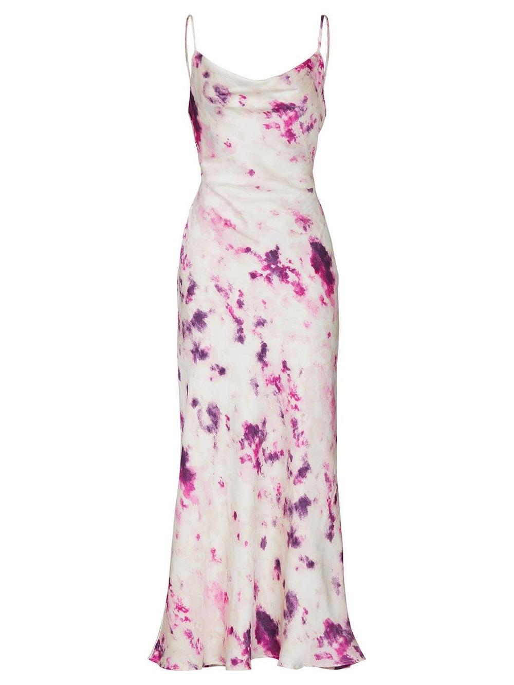 Bardot Slip Midi Dress in Pink & Purple Tie-Dye